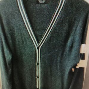Men's Green Cardigan Sweater